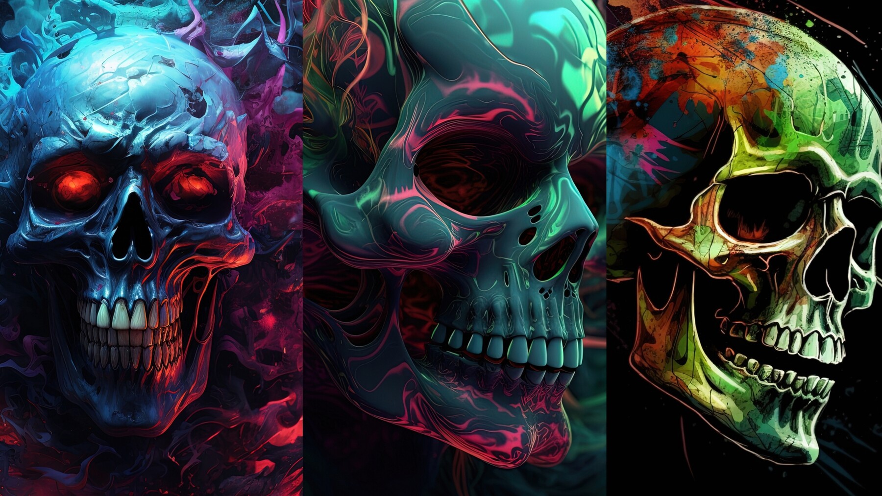 colorful skull wallpaper hd