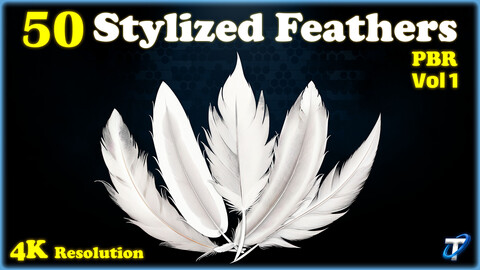 50 Stylized Feather - PBR Textures (MEGA Bundle) - Vol 1