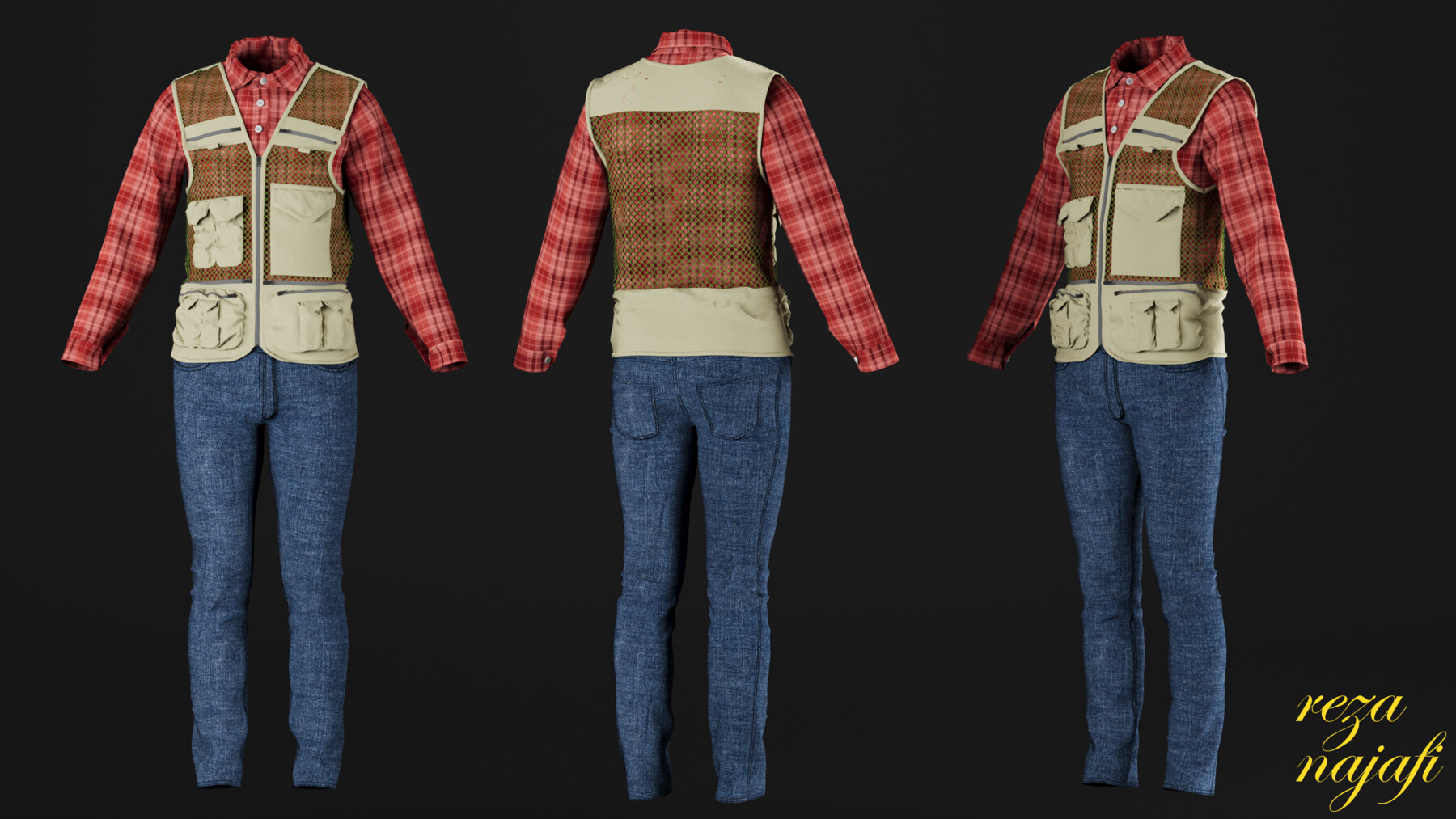 ArtStation - 7 FISHING VEST VOL 1 (MARVELOUS DESIGNER AND CLO3D