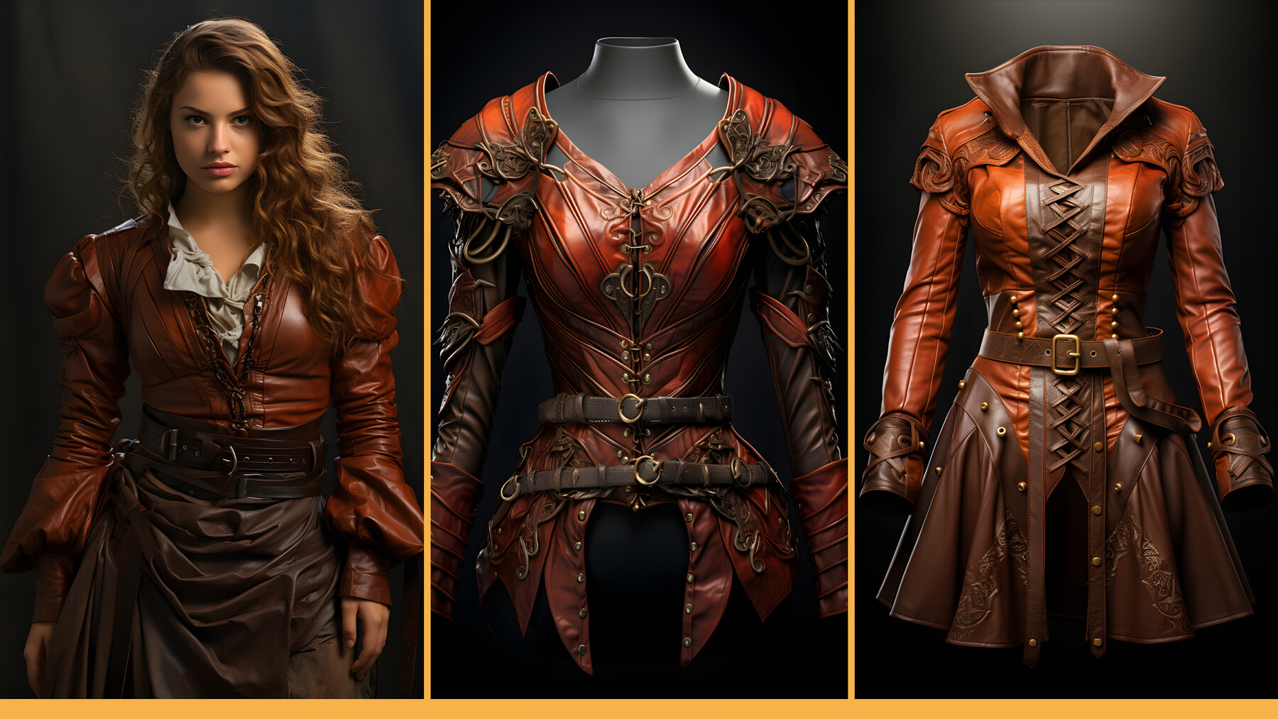 ArtStation - 303 Women's Medieval Leather Clothing VOL17