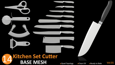 Kitchen Cutter Set Base Mesh vol.02