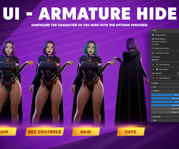 raven teen titans original Low-poly 3D Model