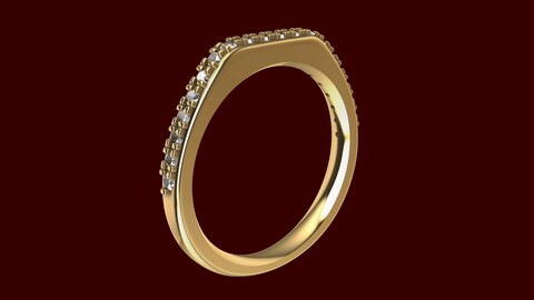 Designer Square Prongs Shank Ring