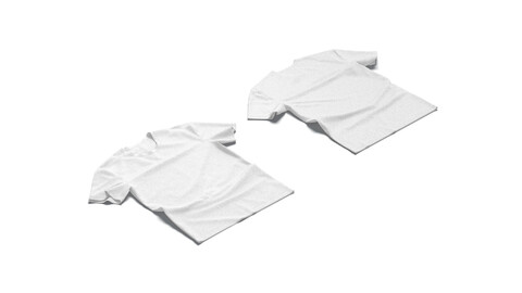 Flat Lay T-shirt front and back - wrinkled fabric tee-shirt