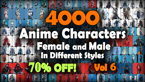 4000 Anime Character (Full Body) Reference Pack | MEGA Bundle | 4K | v.6