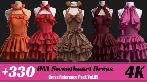 +330 HNL SweetHeart Dress | 4K | Dress Reference Pack Vol.05