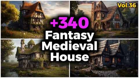 +340 Fantasy Medieval House Concept (4k) | Vol_36