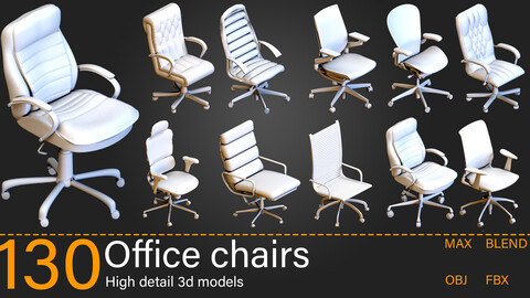 130-Office chairs - Kitbash-vol.02