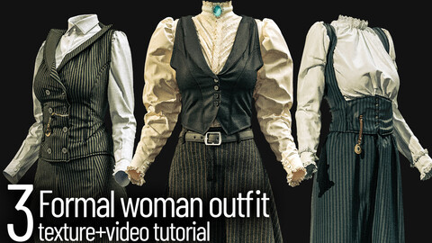 3 formal woman outfit - marvelous /clo3d + Video tutorial