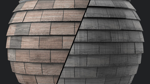 Roof Tile Materials 77- Wooden Roofing By Snow | Sbsar, Seamless, Pbr, 4k