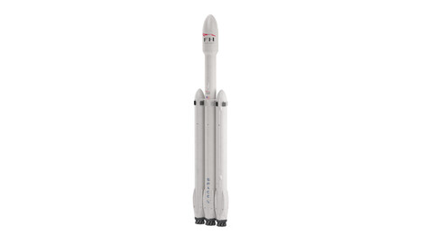 Falcon Heavy, SpaceX's Heavy-Lift Cargo Rocket 3D Model