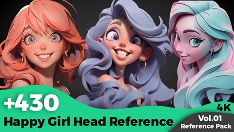 +430 Happy Girl Head Concept (4k)