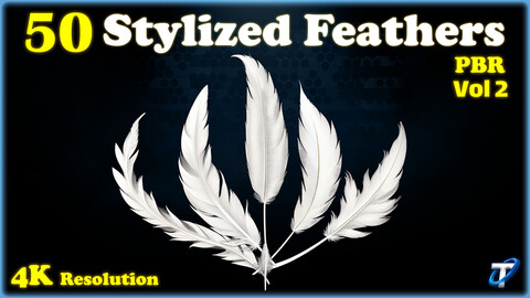 50 Stylized Feather - PBR Textures (MEGA Bundle) - Vol 2