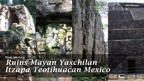 Ruins Mayan Yaxchilan Itzapa Teotihuacan Mexico