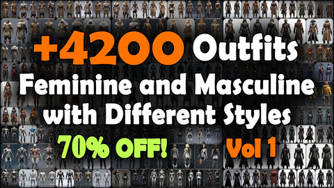 4200 Feminine and Masculine Outfits with Different Styles Reference Pack | MEGA Bundle | 4K | v.1