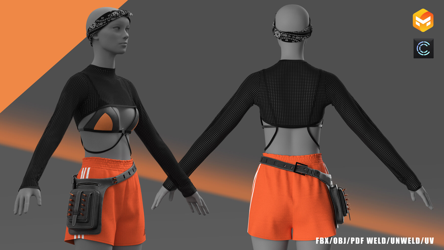 ArtStation - Girl's outfit/street wear/full style/clo3d | Game Assets