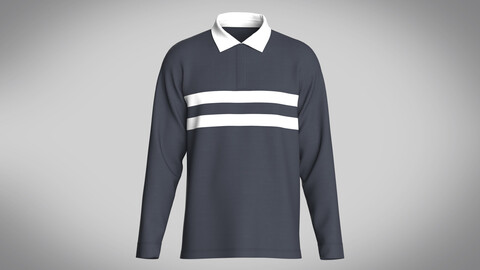 Mens Blue and White Polo