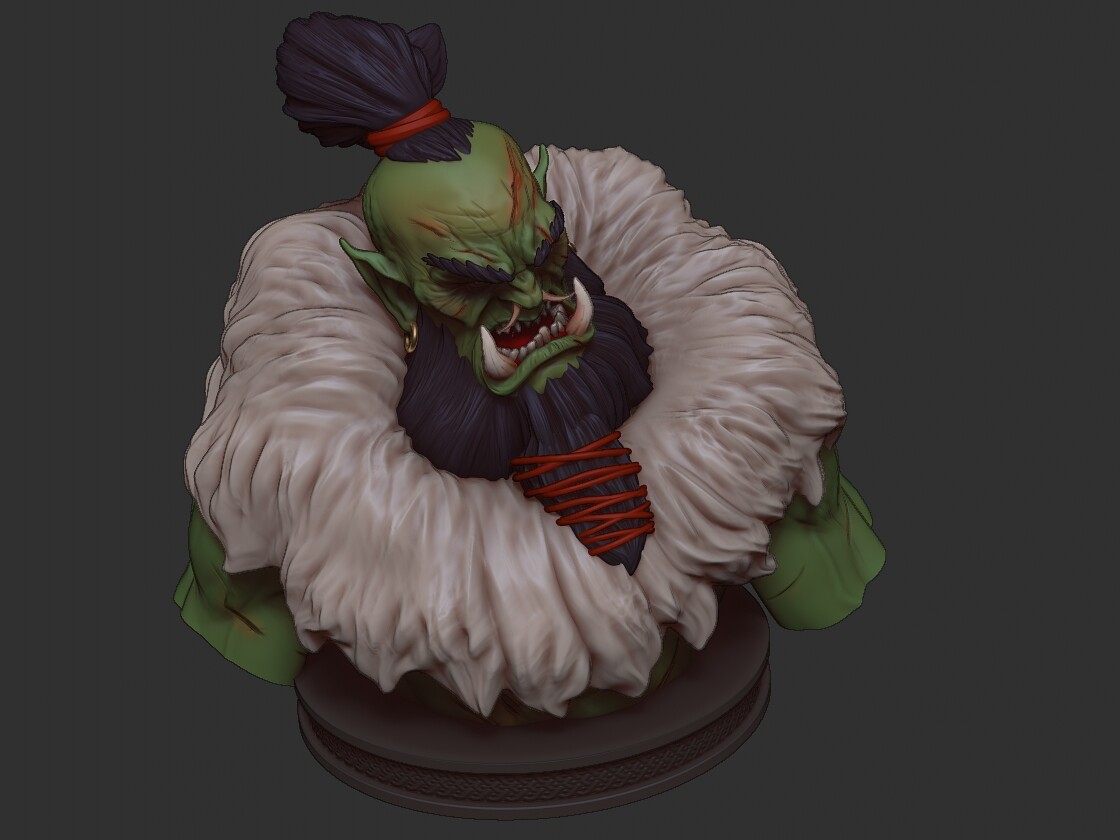 ArtStation - Angry Orc Bust 3D print model | Resources