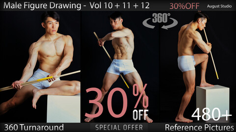 Male Figure Drawing - Vol 10+11+12 - Discount 30%