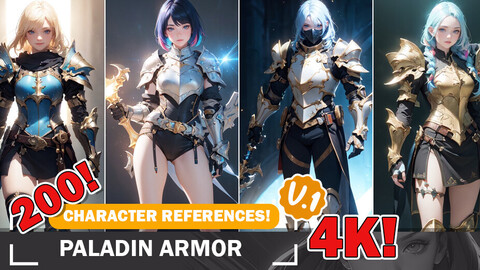 200 Paladin Armor : Fantasy Reference art V1 | 4K