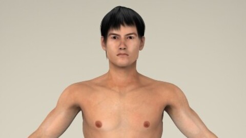Realistic Young Asian Man 3D Model