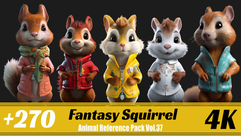 +270 Fantasy Squirrel | 4K | Animal Reference Pack Vol.37