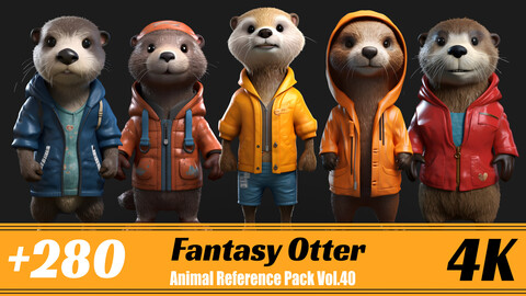 +280 Fantasy Otter | 4K | Animal Reference Pack Vol.40