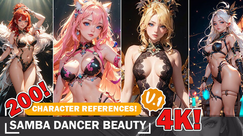 255 Samba Dancer Beauties: Fashion Reference Art | V1 | 4K