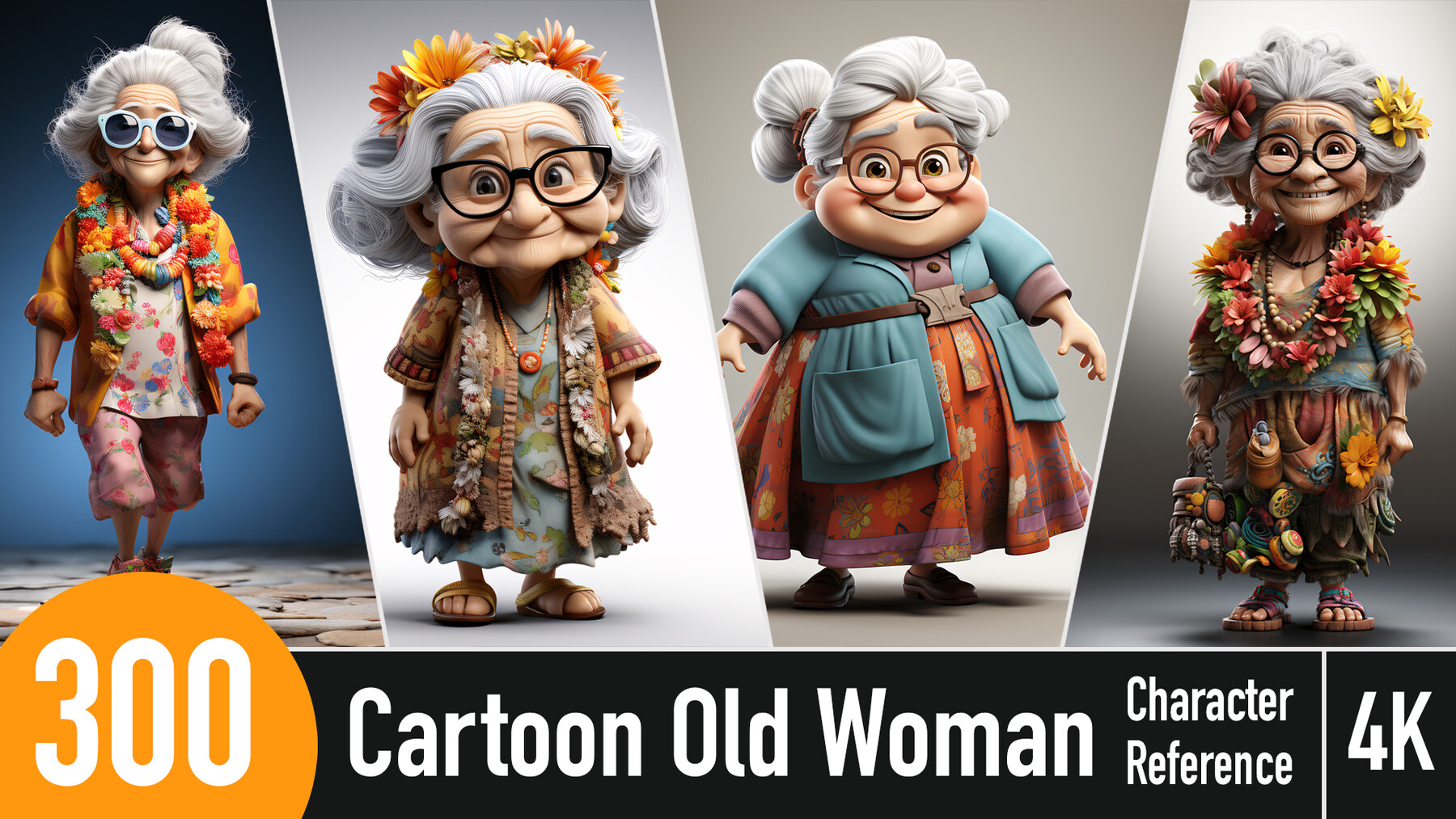 ArtStation - 300 Cartoon Old Woman Character Reference (4k) | Artworks