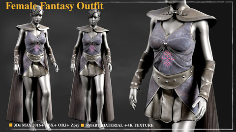 Female Fantasy Outfit / Marvelous Designer / 4k Textures/Smart material