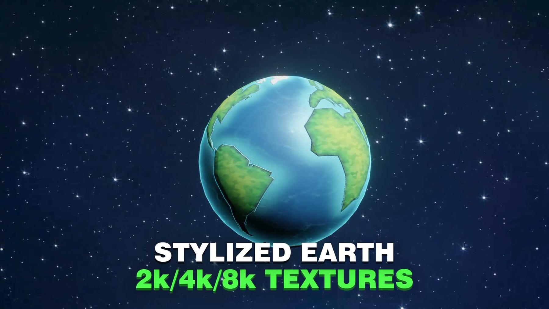 ArtStation - Stylized Planet Earth 3D Model 2k/4k/8k Textures | Game Assets