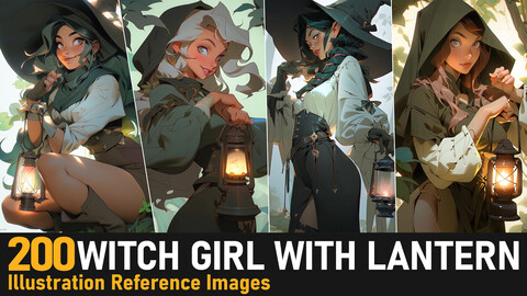 Witch Girl With Lantern VOL.31|4K Reference Images