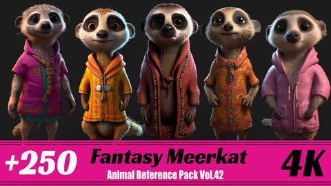 +250 Fantasy Meerkat | 4K | Animal Reference Pack Vol.42