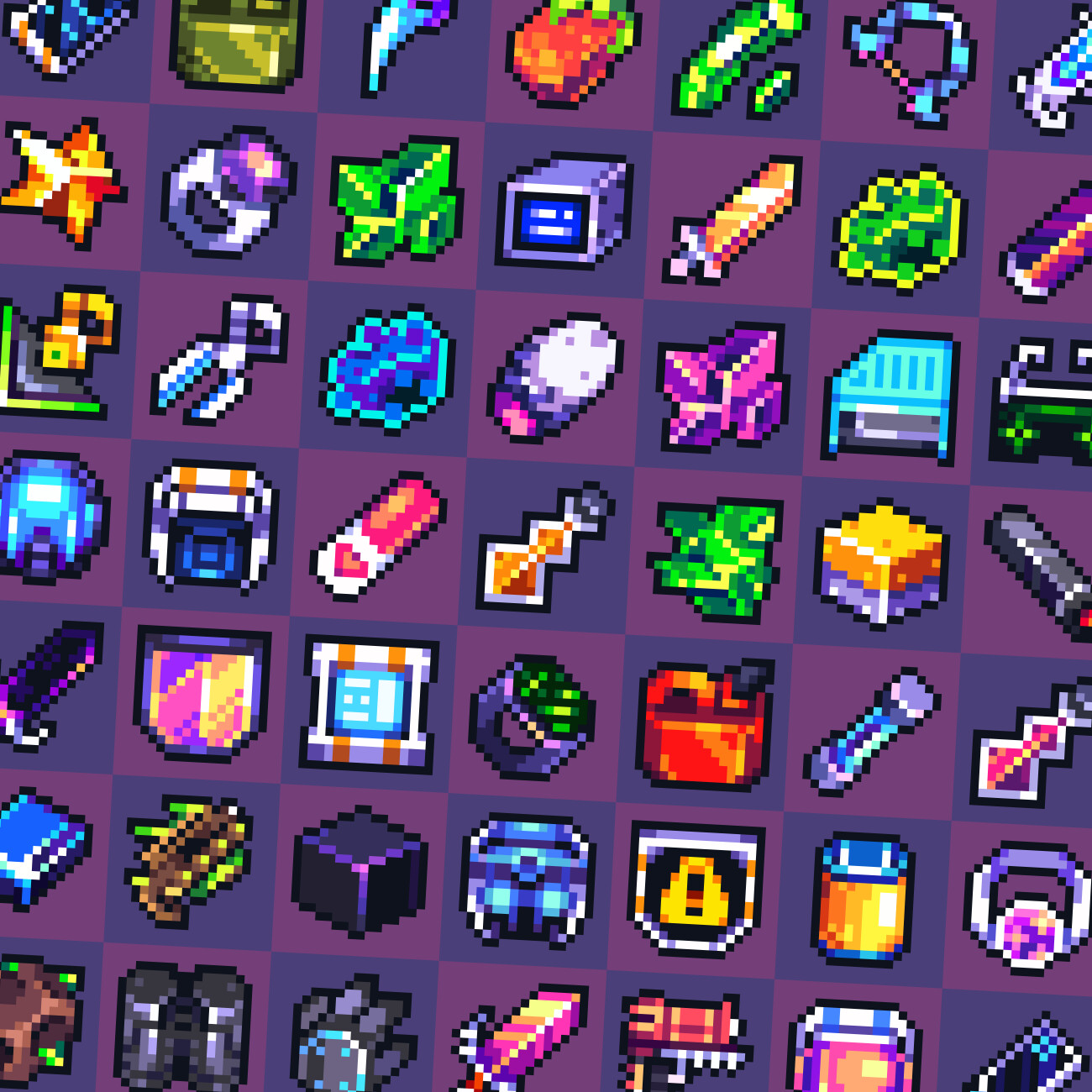 ArtStation - 460+ 16x16 Futuristic Items | Game Assets