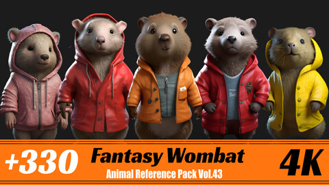 +330 Fantasy Wombat | 4K | Animal Reference Pack Vol.43