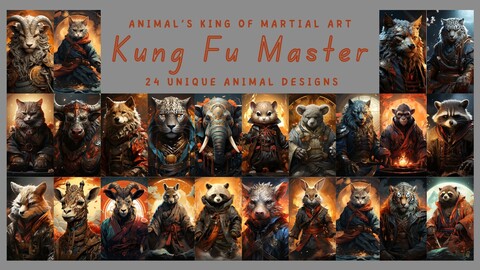 Kung Fu Master (Animal's world of martial art) (24 unique animal designs)