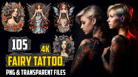 105 Fairy Tattoo (PNG & TRANSPARENT Files)-4K - High Quality