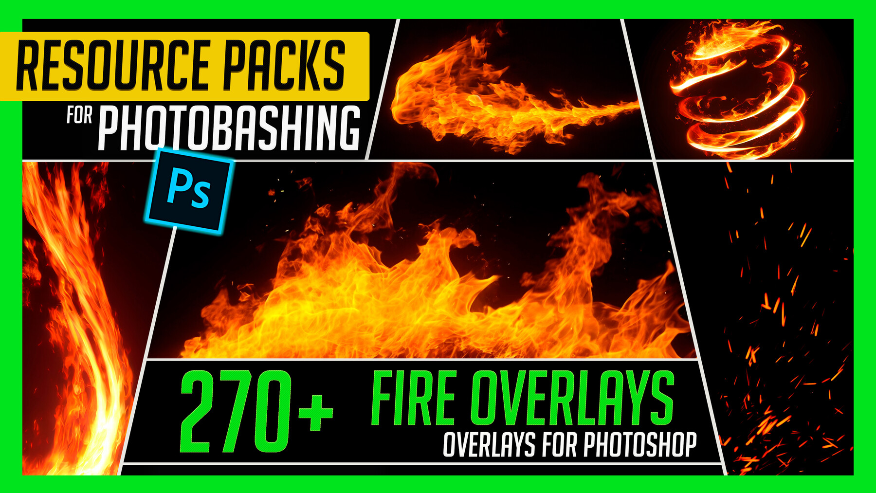 270+　and　Effects　for　Pack　Photos　Photoshop　Photobashing　Fire　Resource　ArtStation　in　Overlay　PHOTOBASH　Flame　Resources