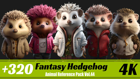 +320 Fantasy Hedgehog | 4K | Animal Reference Pack Vol.44