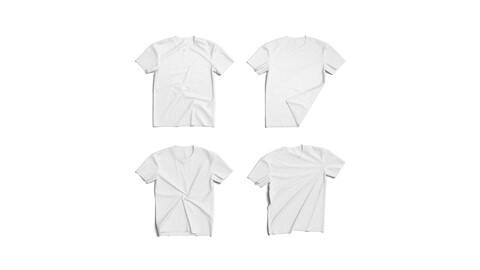 Flat Lay T-shirt fabric types - crimpled twisted and folded tshirt