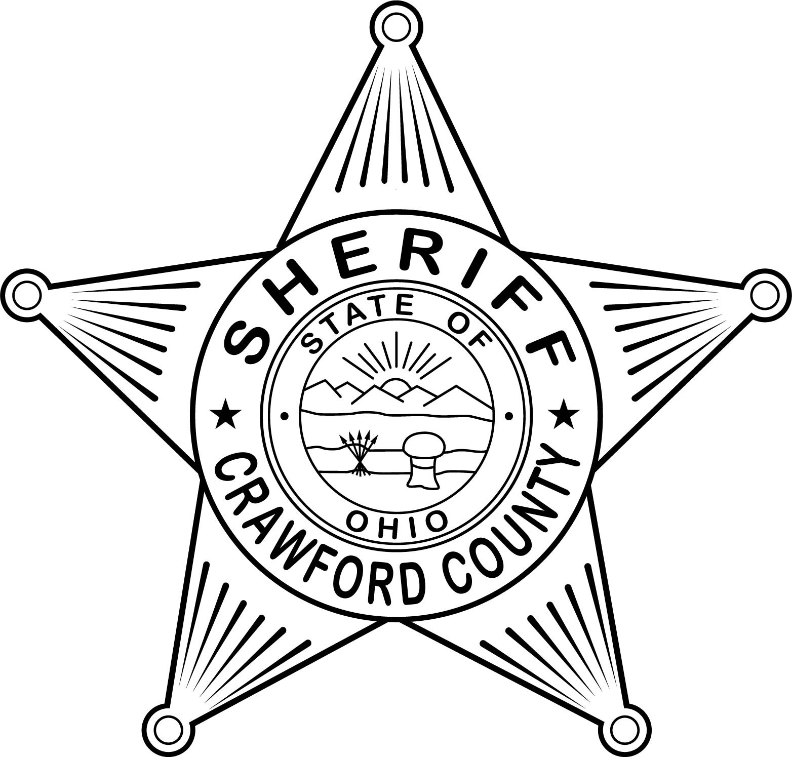 ArtStation - Crawford County Sheriff Badge Ohio vector file Black white ...