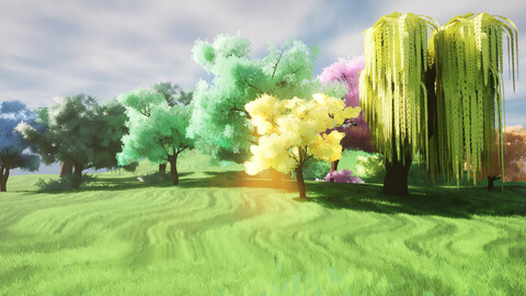 Stylized Meadow with trees