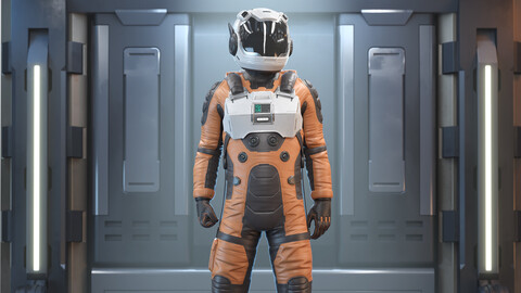 Sci-Fi Astronaut Low-Poly Game Character