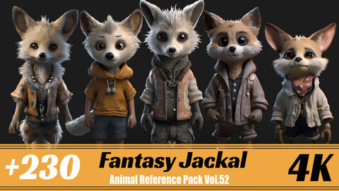 +230 Fantasy Jackal | 4K | Animal Reference Pack Vol.52