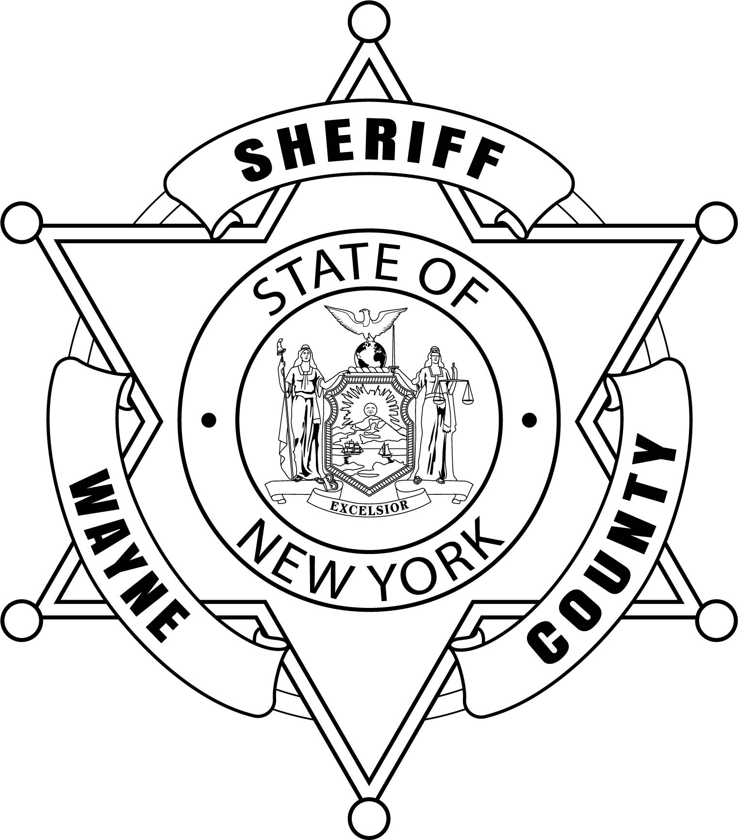 ArtStation - WAYNE COUNTY SHERIFF BADGE NY STATE VECTOR LINE ART FILE ...