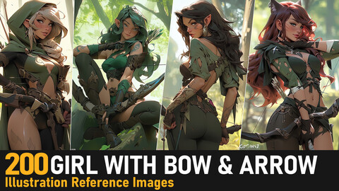 Girl With Bow And Arrow VOL.33|4K Reference Images