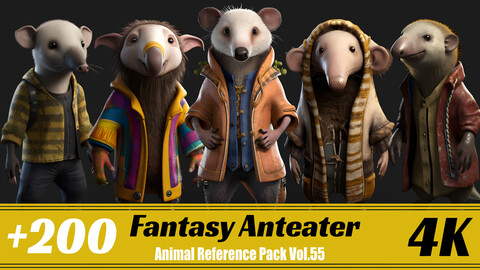 +200 Fantasy Anteater | 4K | Animal Reference Pack Vol.55