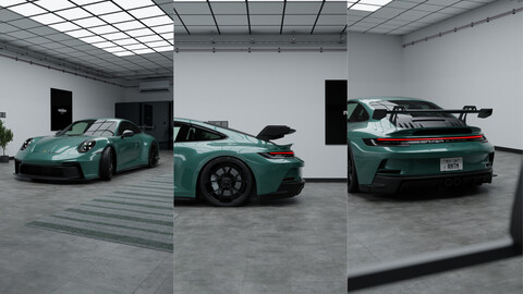 Automotive Lighting Studio 3D Blender File (Textured)