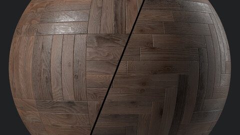 Parquet Materials 35- Parquet By Old Wood Damaged | Sbsar Seamless PBR 4k