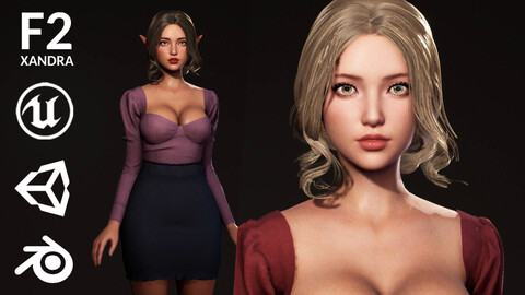 Modern Girl Lily F2 - Customizable Game Character